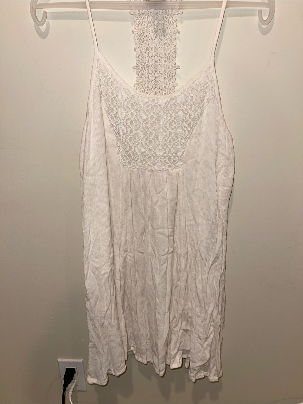 Mossimo Supply Co. Ivory Lace Racerback Slip